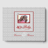 Silver en Red 40th Ruby Jubileum met foto Gastenboek (Achterkant)