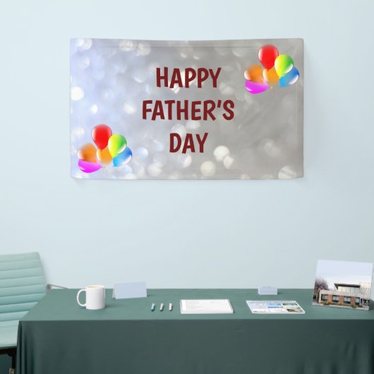 Silver en Red Happy vaderdag Spandoek (Beurs)