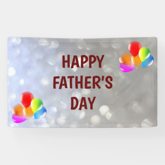 Silver en Red Happy vaderdag Spandoek