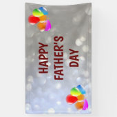 Silver en Red Happy vaderdag Spandoek (Verticaal)