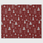 Silver- en Red-kerstboombos Cadeaupapier (Vlak)