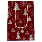 Silver- en Red-kerstboombos Medium Cadeauzakje (Achterkant)