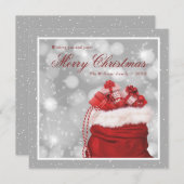 Silver- en Red-kerstfeestkaarten Feestdagenkaart (Voorkant / Achterkant)