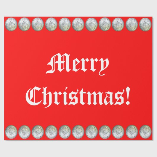 Silver- en Red-kerstpapier Cadeaupapier (Vlak)