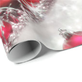 Silver- en Red-kerstpapier Cadeaupapier (Rol Hoek)