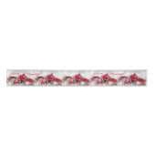 Silver en Red Merry kerstsatin Ribbon Lint (Voorkant)