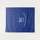 Silver en Royal Blue | Klasse Reunion Party Tapest Wandkleed (Voorkant (horizontaal))