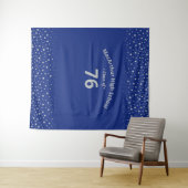 Silver en Royal Blue | Klasse Reunion Party Tapest Wandkleed (In Situ (horizontaal))