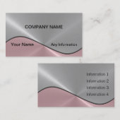 Silver en Roze Luxury Metal Visitekaartjes 2 (Voorkant / Achterkant)
