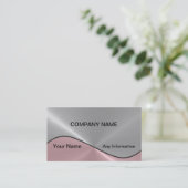 Silver en Roze Luxury Metal Visitekaartjes 2 (Staand voorkant)