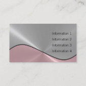 Silver en Roze Luxury Metal Visitekaartjes 2 (Achterkant)