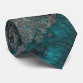 Silver en Turquoise Stropdas (Opgerold)