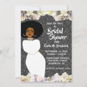 Silver en White African American Vrijgezellenfeest Kaart (Voorkant)