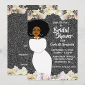 Silver en White African American Vrijgezellenfeest Kaart (Voorkant / Achterkant)