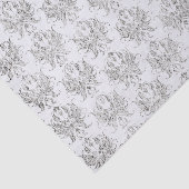 Silver en White Damask Tissuepapier (Detail)