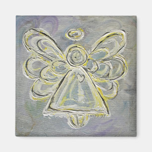 Silver en White Light Angel Magnet Magneet