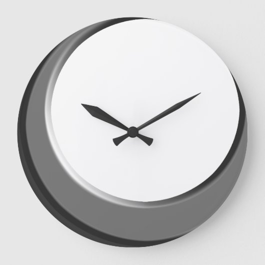 Silver en White Retro Modern Kitchen Wall Clock Grote Klok (Voorkant)