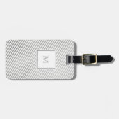 Silver en White Striped Bagagelabel (Voorkant horizontaal)