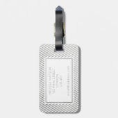 Silver en White Striped Bagagelabel (Achterkant verticaal)