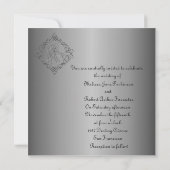 Silver Engraved Kijk Wedding Kaart (Achterkant)