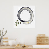 Silver Enso met Kanji-teken voor Harmony Poster (Keuken)