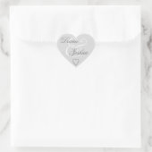 Silver Envelope Seal Wedding Heart V09 Hart Sticker (Tas)