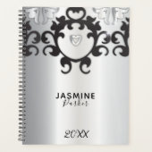 Silver et Black Glam Elegant tendance annuel (Devant)