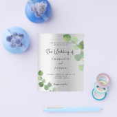 Silver Eucalyptus budget bruiloft uitnodiging Flyer (Enkel)