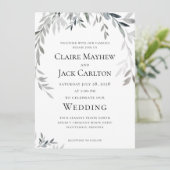 Silver Eucalyptus Greenery Wedding 2 Kaart (Staand voorkant)