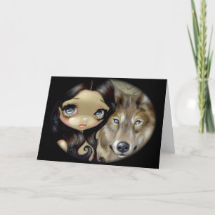 "Silver Eyed Wolf" Greeting Card Kaart