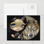 "Silver Eyed Wolf" Postcard Briefkaart (Voorkant / Achterkant)