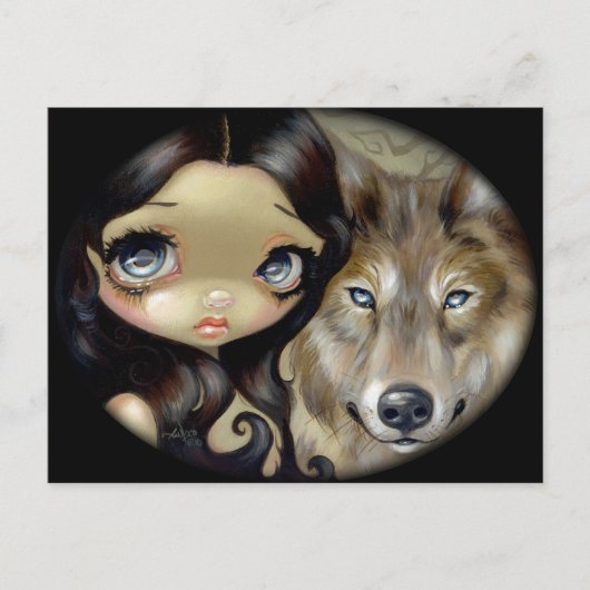 "Silver Eyed Wolf" Postcard Briefkaart (Voorkant)