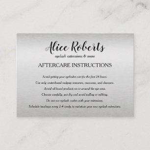 Silver Eyelashes Brow Bar Nacare Instructions Visitekaartje