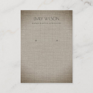 SILVER FABRIC FOLIE CANE TEXTURE EARING DISPLAY VISITEKAARTJE