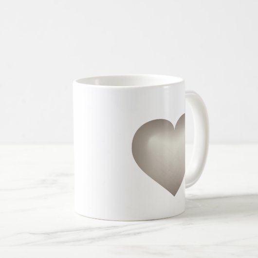 Silver fade hart koffie mok (Voorkant rechts)