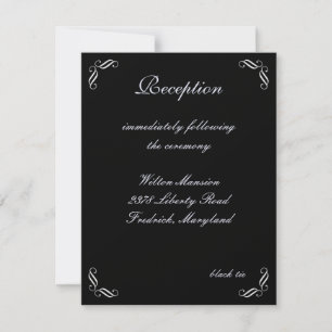Silver Fairy Tale Reception Card (zwart) Kaart