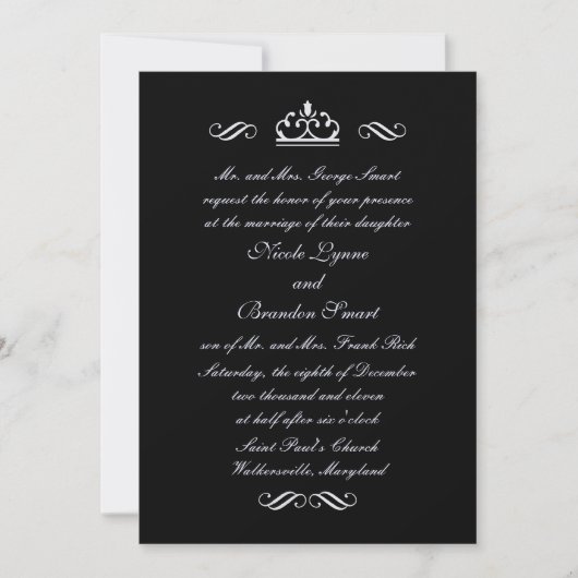 Silver Fairy Tale Wedding Invitation Kaart (Voorkant)