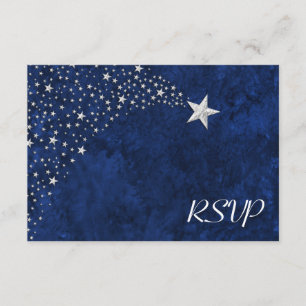 Silver Falling Stars RSVP Kaartje