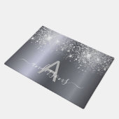 Silver Family-monogram welkom Deurmat (Schuin)