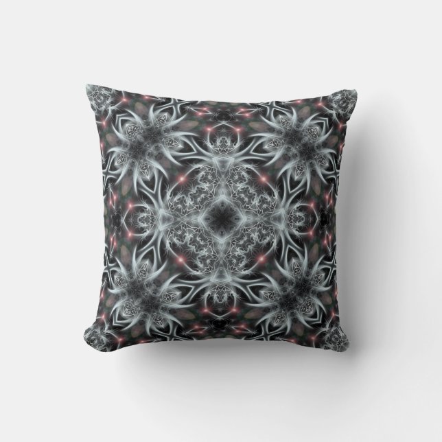 Silver Fantasy Fractal Geometric Art Jumbo Cushion Kussen (Voorkant)
