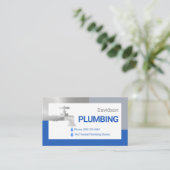 Silver Faucet Dripping Water Droplets Visitekaartje (Staand voorkant)