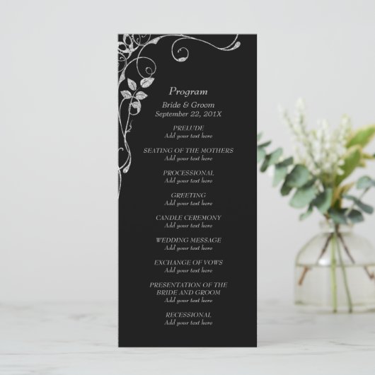 Silver Faux Diamond Programme de mariage frontalie (Debout devant)