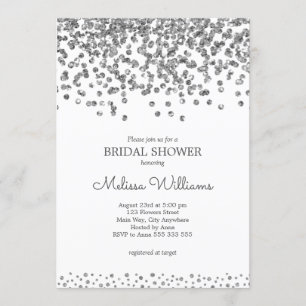 Silver Faux Foil Confetti Elegant Vrijgezellenfees Kaart