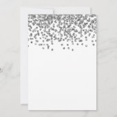 Silver Faux Foil Confetti Elegant Wedding Kaart (Achterkant)