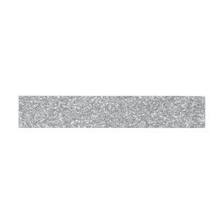 Silver Faux Glitter Belly Band Uitnodigingen Wikkel