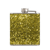 Silver Faux Glitter Glam Bling Persoonlijk Heupfles (Achterkant)