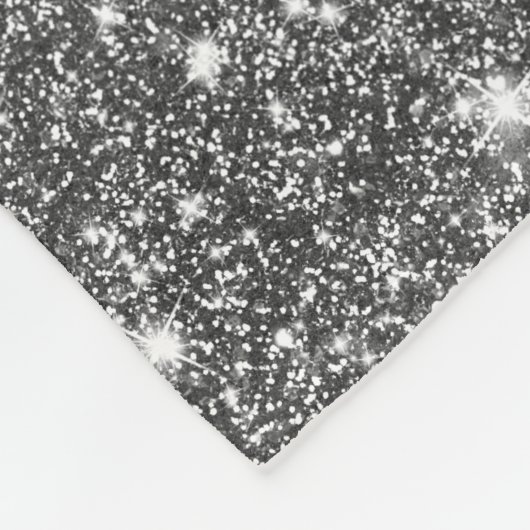 Silver Faux Glitter Pattern Girly Fleece Deken (Hoek)