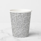 Silver Faux Glitter Pink Paper Cups Papieren Bekers (Achterkant)