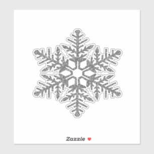 Silver Faux Glitter Snowflake Sticker