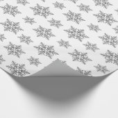 Silver Faux Glitter Snowflakes Cadeaupapier (Hoek)